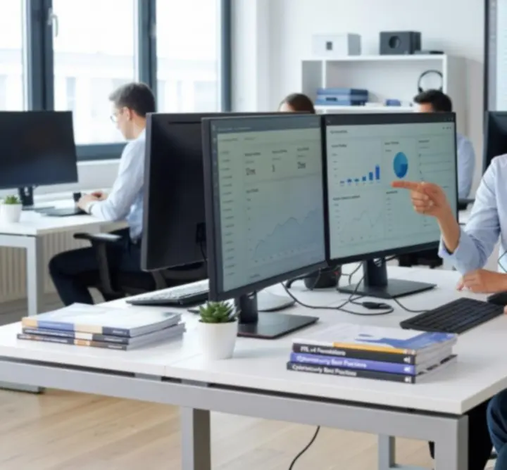 Specjalista helpdesk udzielający wsparcia użytkownikom systemów IT